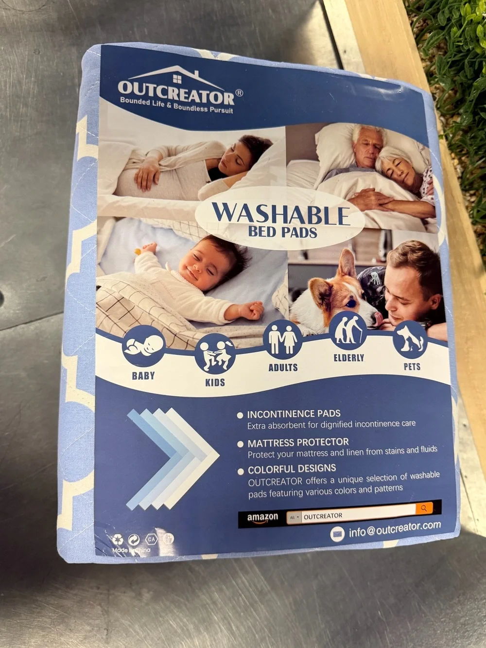 OUTCREATOR® Washable Bed Pads (2 Pack) NEW
